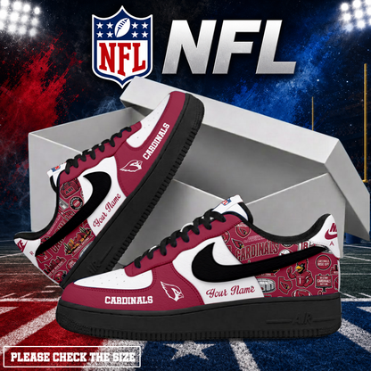 FINAL SALE - NEW CUSTOMIZED NFL20 ARC ARIZONA CARDINALS AF1 SHOES