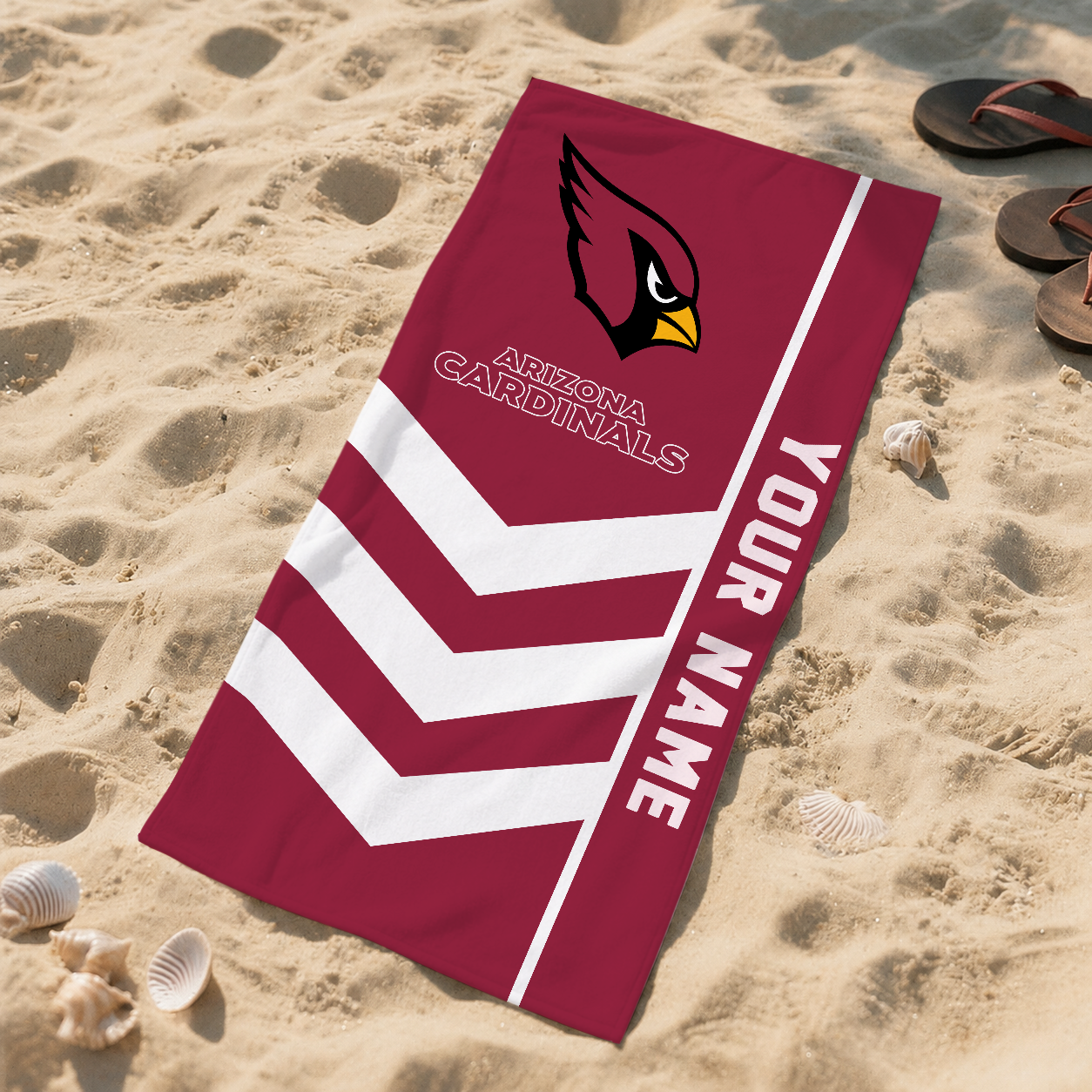 HOT DEAL - NEW CUSTOMIZED NFL20 ARC ARIZONA CARDINALS BEACH TOWEL