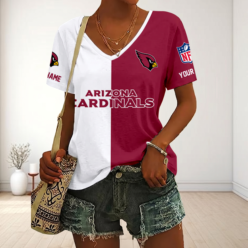 VIRAL EDITION - NEW CUSTOMIZED NFL20 ARC ARIZONA CARDINALS V-NECK FEMALE SHIRT