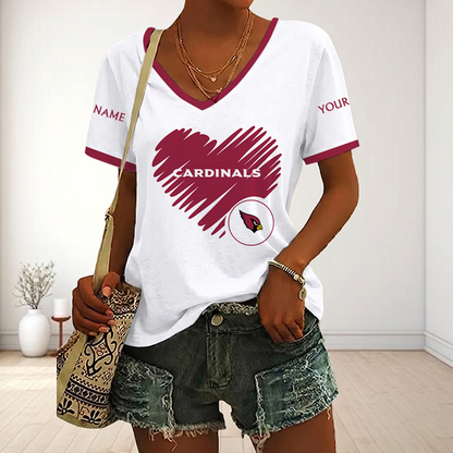 LIMITED EDITION - NEW CUSTOMIZED NFL20 ARC ARIZONA CARDINALS V-NECK FEMALE SHIRT