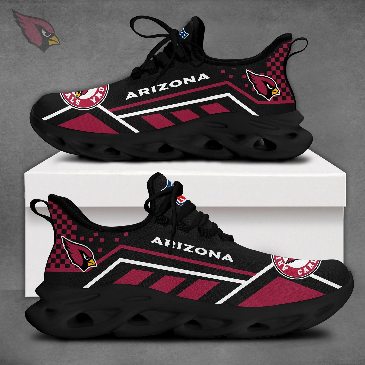 LIMITED EDITION - NEW CUSTOMIZED NFL20 ARC ARIZONA CARDINALS MAX SOUL SHOES