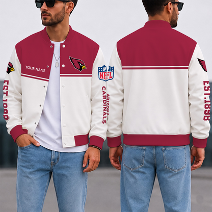 FINAL SALE - NEW CUSTOMIZED NFL20 ARC ARIZONA CARDINALS SATIN VARSITY & BASEBALL JACKET
