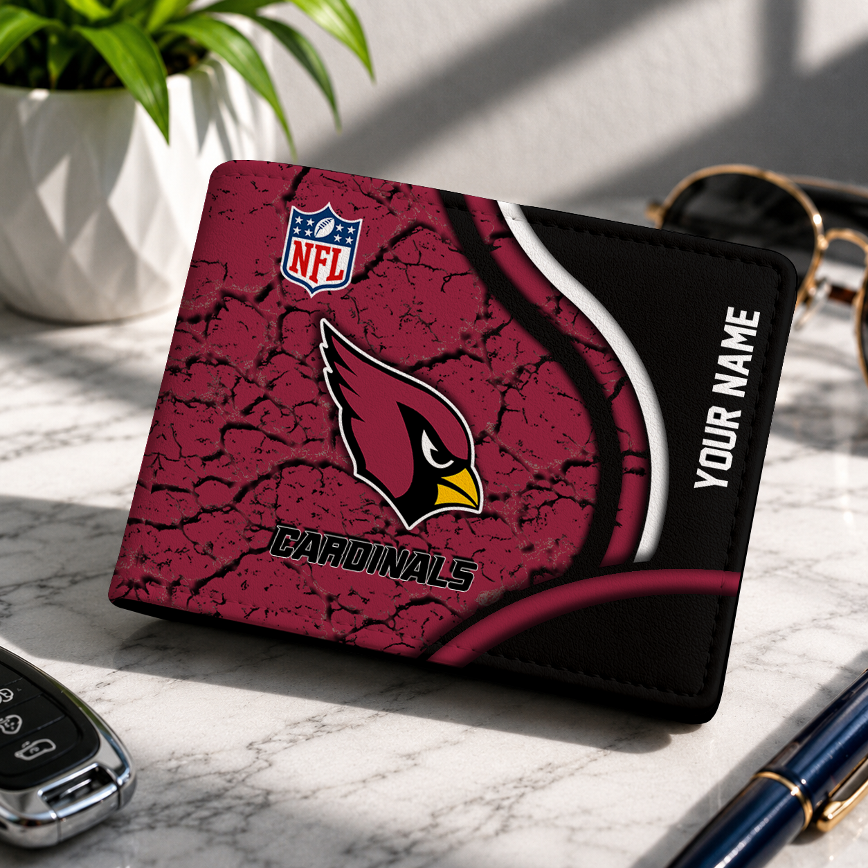 LIMITED EDITION - NEW CUSTOMIZED NFL20 ARC ARIZONA CARDINALS LEATHER WALLET