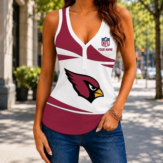 FINAL SALE - NEW CUSTOMIZED NFL20 ARC ARIZONA CARDINALS WOMEN'S V-NECK TANK TOP