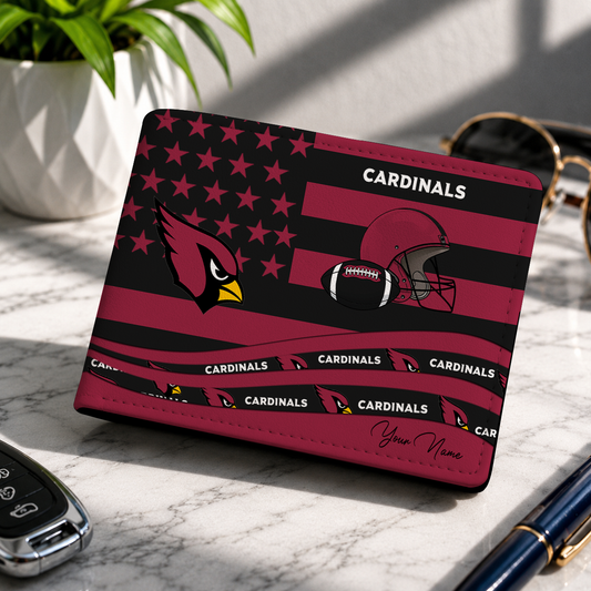 FINAL SALE - NEW CUSTOMIZED NFL20 ARC ARIZONA CARDINALS LEATHER WALLET