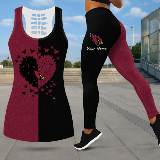 LIMITED EDITION - NEW CUSTOMIZED NFL20 ARC ARIZONA CARDINALS LEGGINGS & HOLLOW TANK TOP SET