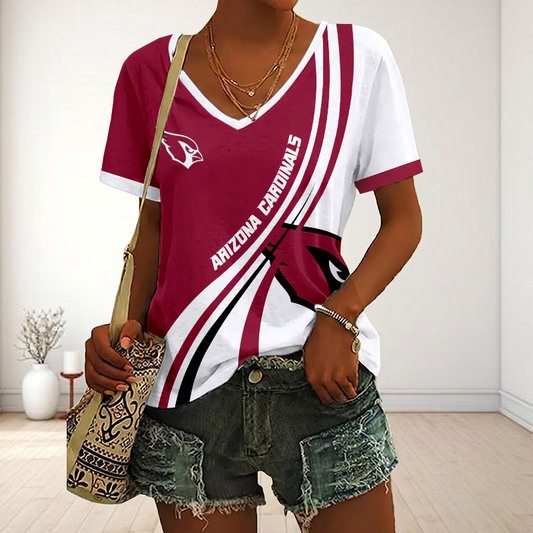 LIMITED EDITION - NEW CUSTOMIZED NFL20 ARC ARIZONA CARDINALS V-NECK FEMALE SHIRT