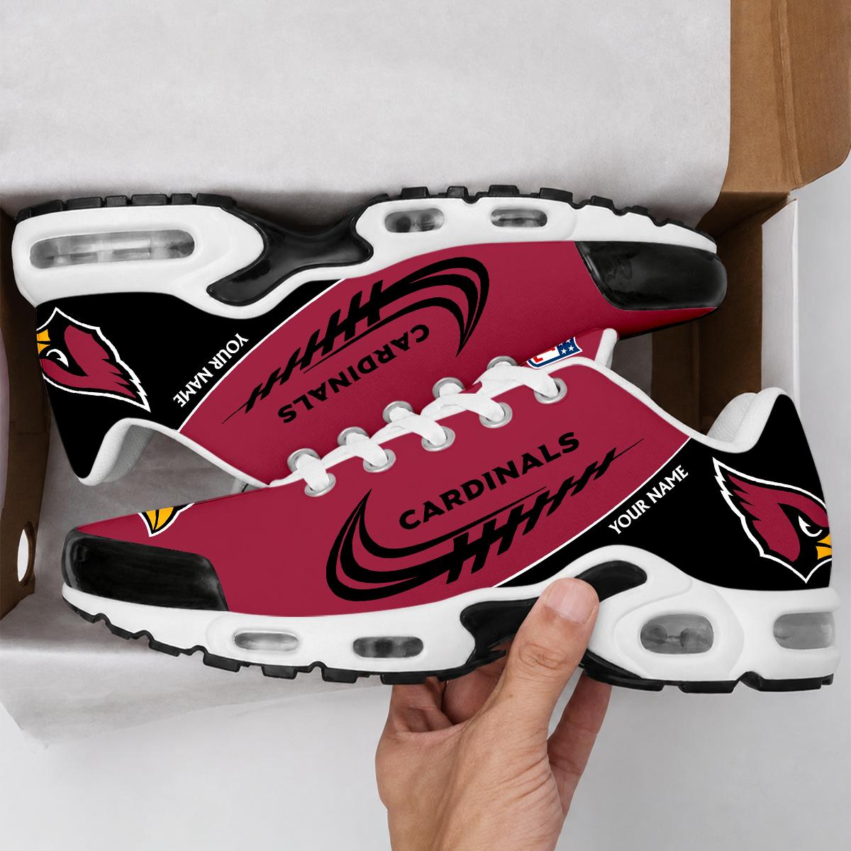 FLASH SALE - NEW CUSTOMIZED NFL20 ARC ARIZONA CARDINALS AIR MAX PLUS SNEAKERS