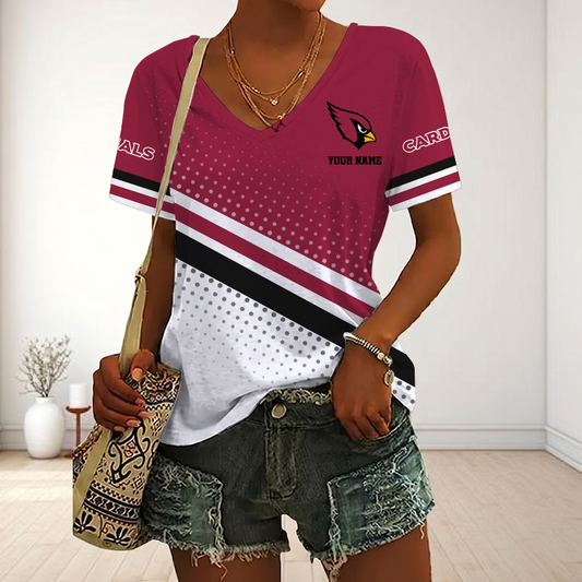 VIRAL EDITION - NEW CUSTOMIZED NFL20 ARC ARIZONA CARDINALS V-NECK FEMALE SHIRT