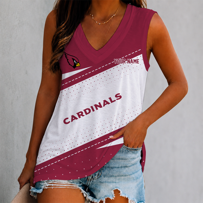 VIRAL EDITION - NEW CUSTOMIZED NFL20 ARC ARIZONA CARDINALS WOMEN'S V-NECK TANK TOP