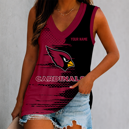 FINAL SALE - NEW CUSTOMIZED NFL20 ARC ARIZONA CARDINALS WOMEN'S V-NECK TANK TOP