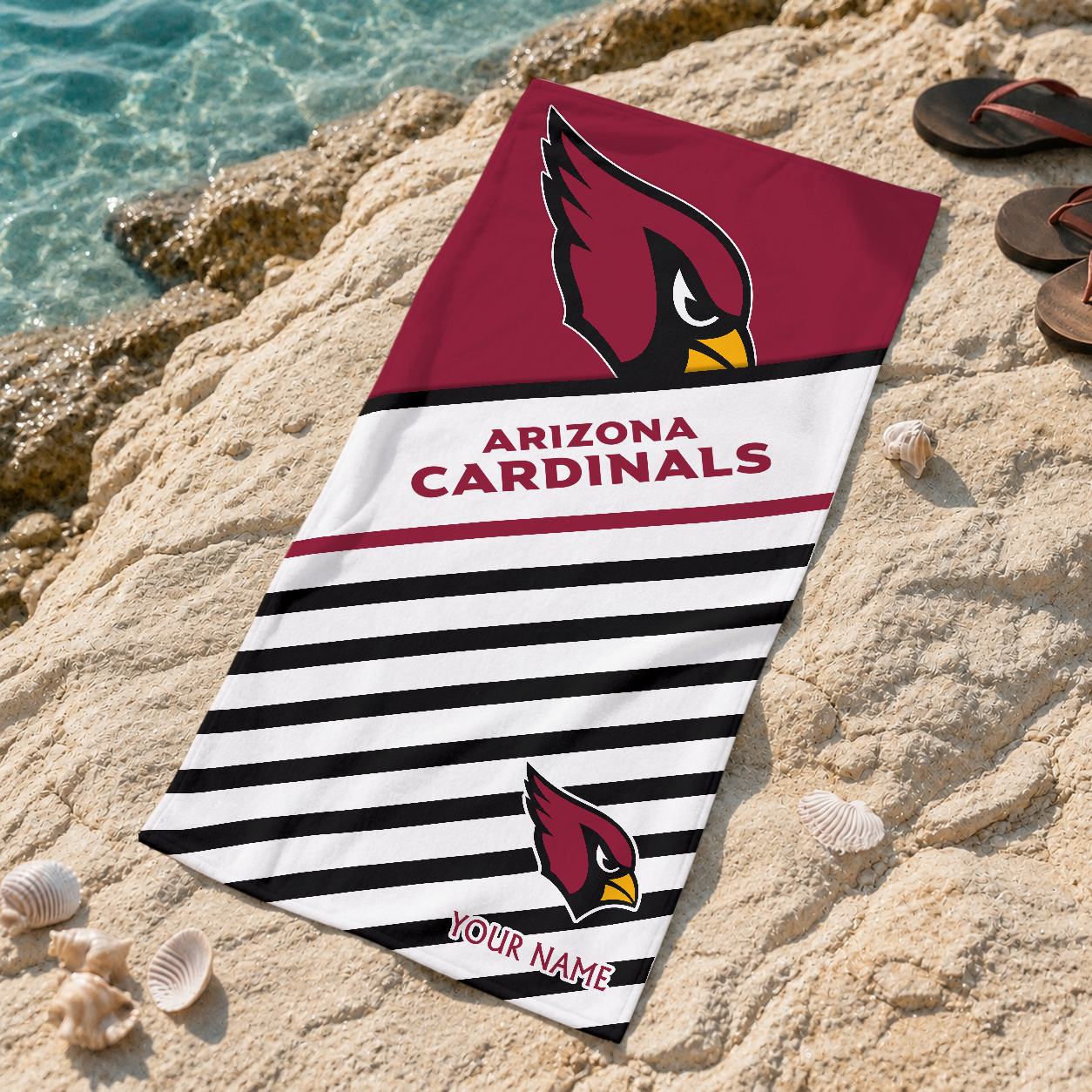 EXCLUSIVE EDITION - NEW CUSTOMIZED NFL20 ARC ARIZONA CARDINALS BEACH TOWEL