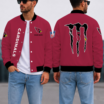 FINAL SALE - NEW CUSTOMIZED NFL20 ARC ARIZONA CARDINALS SATIN VARSITY & BASEBALL JACKET