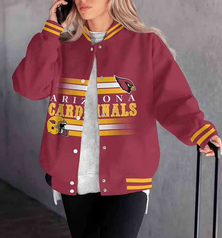 FINAL SALE - NEW CUSTOMIZED NFL20 ARC ARIZONA CARDINALS SATIN VARSITY & BASEBALL JACKET