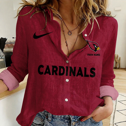 FINAL SALE - NEW CUSTOMIZED NFL20 ARC ARIZONA CARDINALS WOMEN CASUAL SHIRT