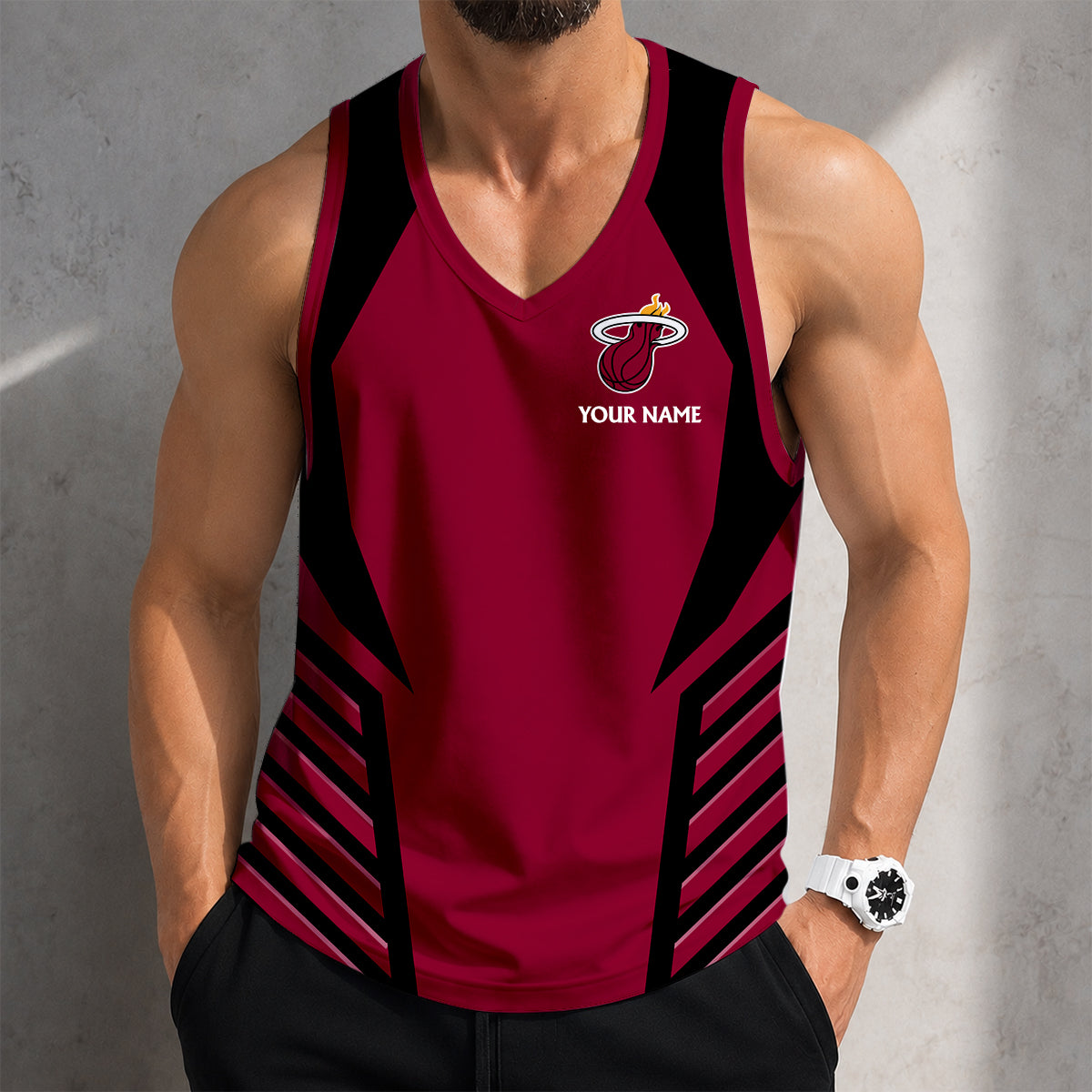 SPECIAL EDITION - NEW CUSTOMIZED NBA20 MHE MIAMI HEAT MEN'S TANK TOP