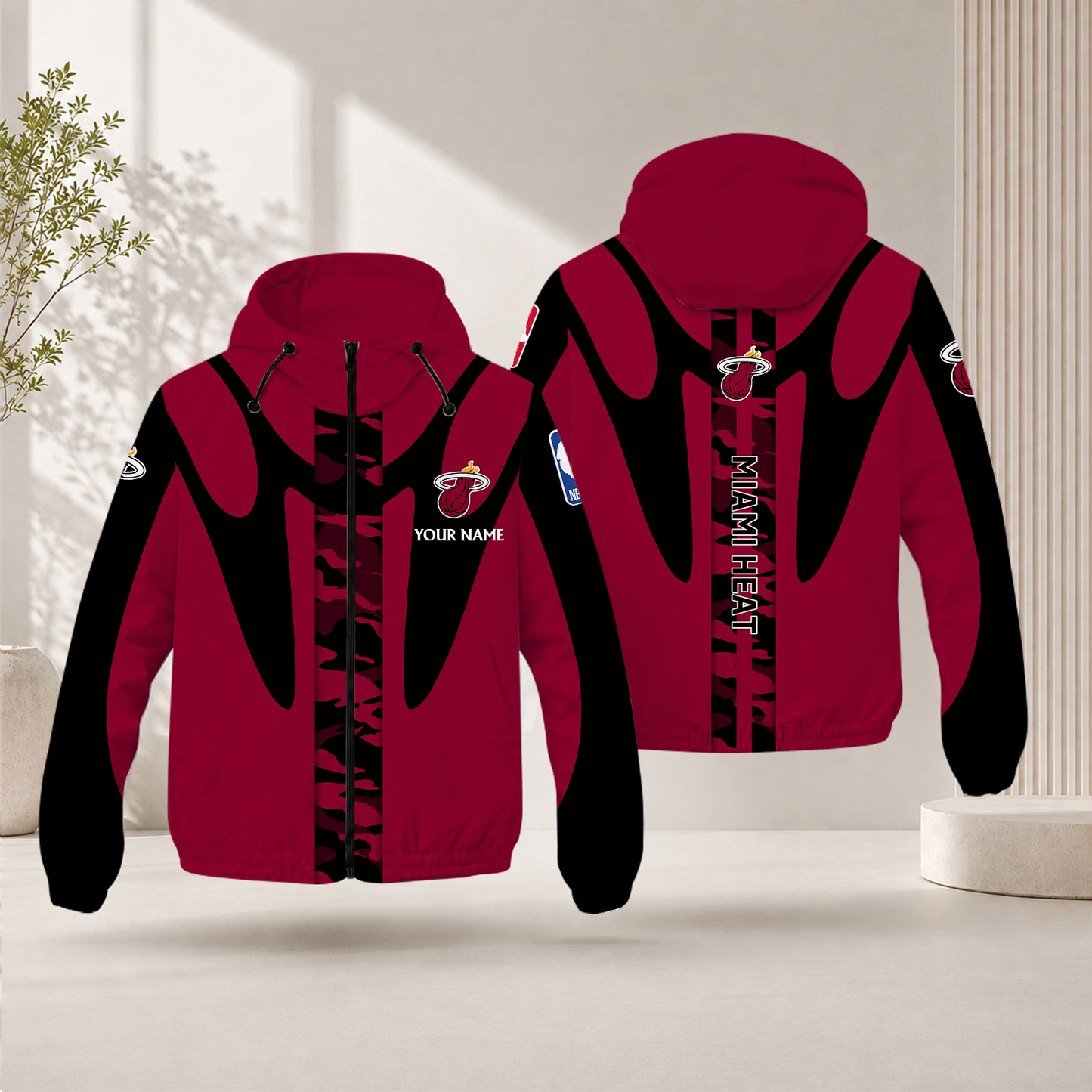 FINAL SALE - NEW CUSTOMIZED NBA20 MHE MIAMI HEAT WINDBREAKER JACKET