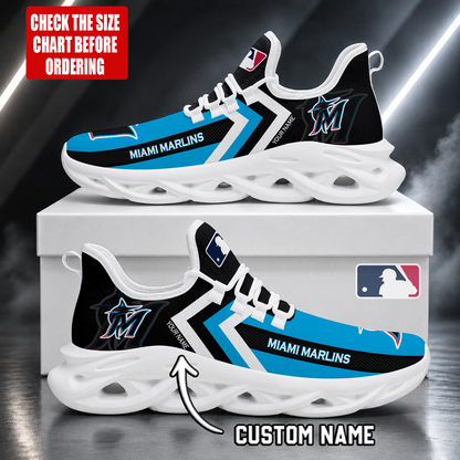 FINAL SALE - NEW CUSTOMIZED MLB20 MMS MIAMI MARLINS MAX SOUL SHOES
