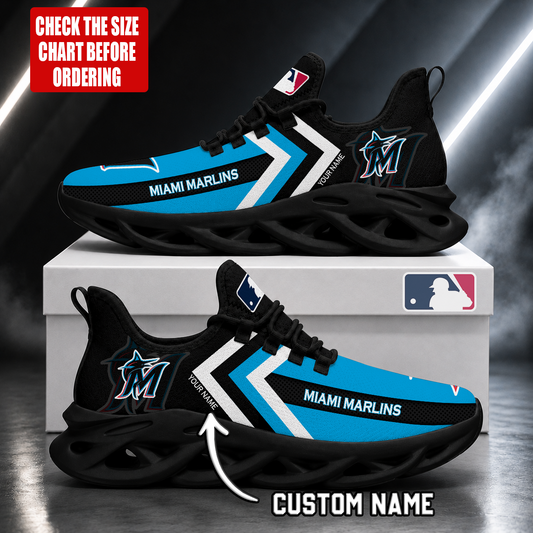 FINAL SALE - NEW CUSTOMIZED MLB20 MMS MIAMI MARLINS MAX SOUL SHOES