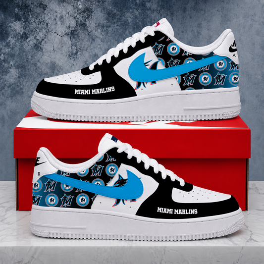 VIRAL EDITION - NEW CUSTOMIZED MLB20 MMS MIAMI MARLINS AF1 SHOES