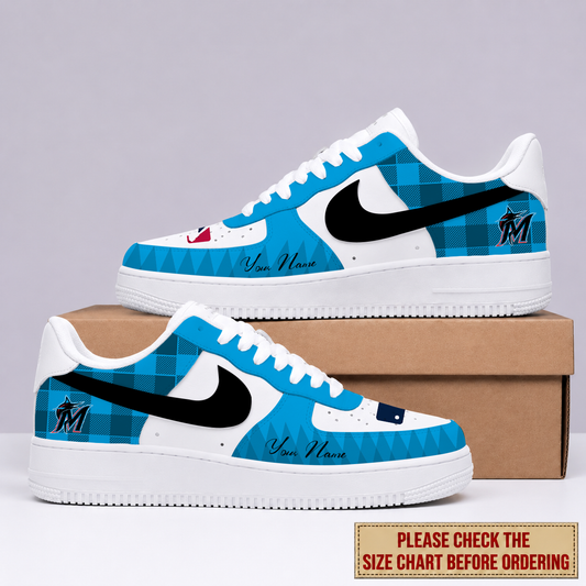 VIRAL EDITION - NEW CUSTOMIZED MLB20 MMS MIAMI MARLINS AF1 SHOES