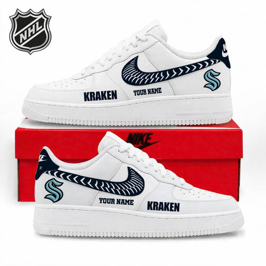 LIMITED EDITION - NEW CUSTOMIZED NHL20 STK SEATTLE KRAKEN AF1 SNEAKERS