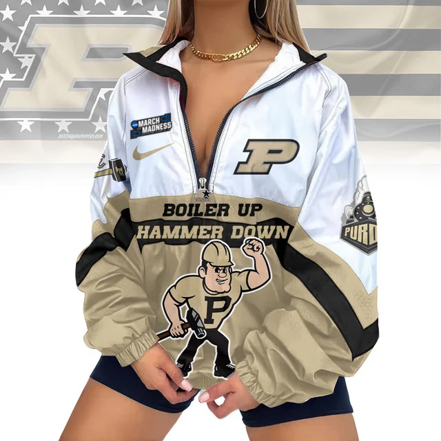 LIMITED EDITION - NEW CUSTOMIZED MAM NCAA20 PUB PU BOILERMAKERS V-NECK ZIPPER JACKET