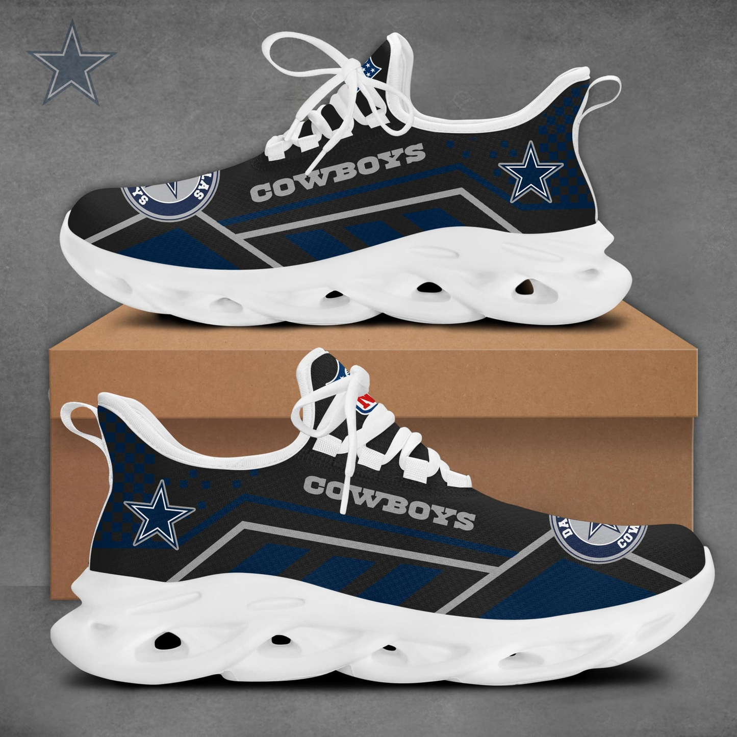 LIMITED EDITION - NEW CUSTOMIZED NFL21 DCB DALLAS COWBOYS MAX SOUL SHOES