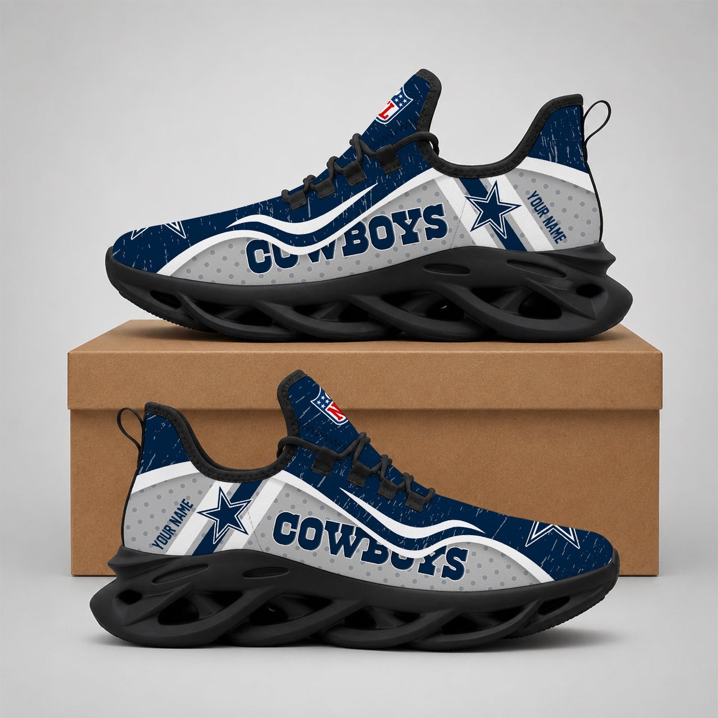 LIMITED EDITION - NEW CUSTOMIZED NFL21 DCB DALLAS COWBOYS MAX SOUL SHOES