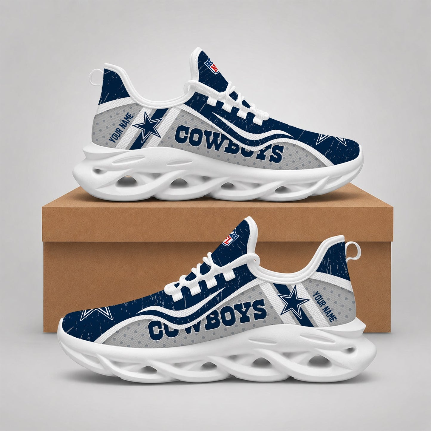 LIMITED EDITION - NEW CUSTOMIZED NFL21 DCB DALLAS COWBOYS MAX SOUL SHOES