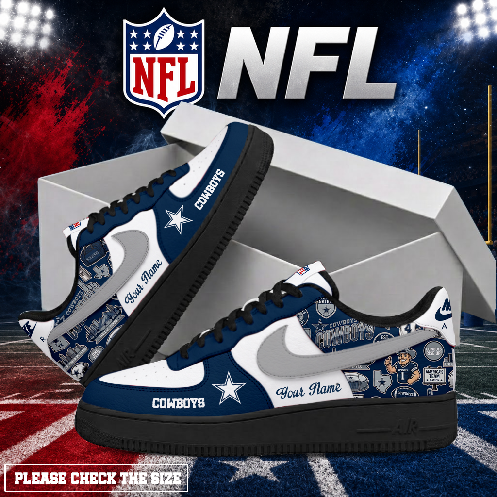 FINAL SALE - NEW CUSTOMIZED NFL21 DCB DALLAS COWBOYS AF1 SHOES