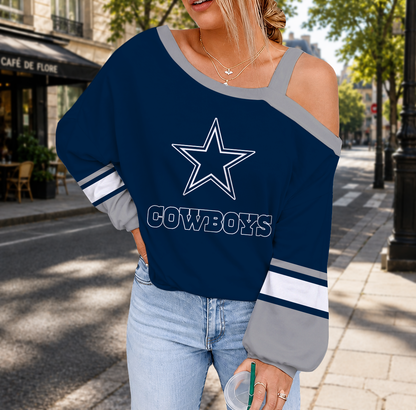 LIMITED EDITION - NEW CUSTOMIZED NFL21 DCB DALLAS COWBOYS DROP SHOULDER SWEATSHIRT