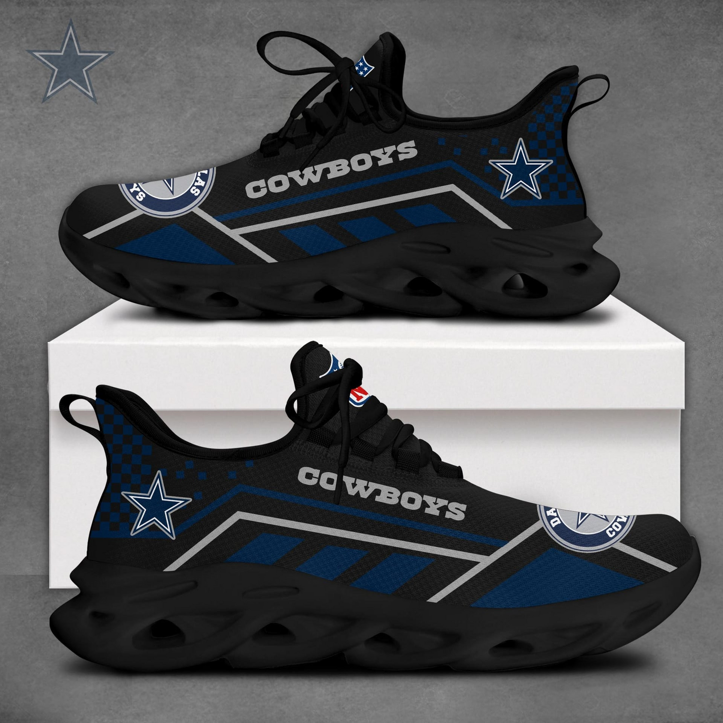 LIMITED EDITION - NEW CUSTOMIZED NFL21 DCB DALLAS COWBOYS MAX SOUL SHOES