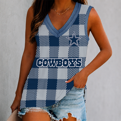 FLASH SALE - NEW CUSTOMIZED NFL21 DCB DALLAS COWBOYS WOMEN'S V-NECK TANK TOP