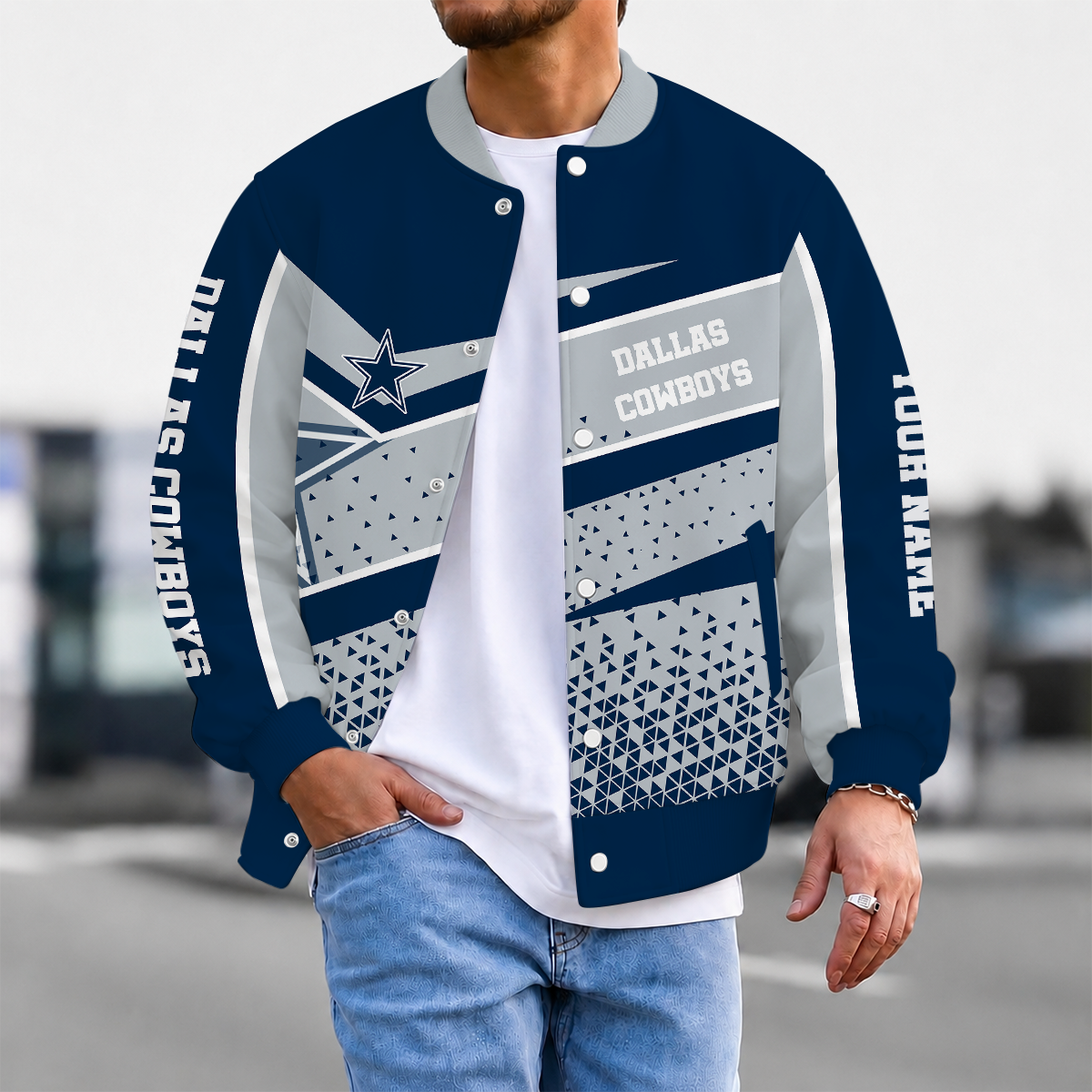 FLASH SALE - NEW CUSTOMIZED NFL21 DCB DALLAS COWBOYS SATIN VARSITY & BASEBALL JACKET