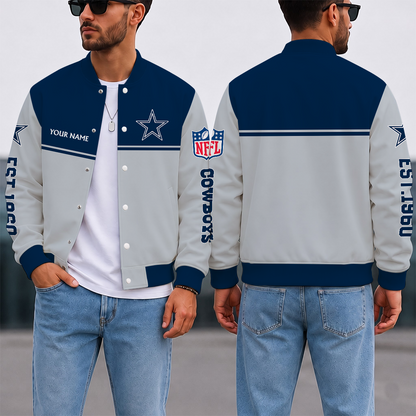 FINAL SALE - NEW CUSTOMIZED NFL21 DCB DALLAS COWBOYS SATIN VARSITY & BASEBALL JACKET