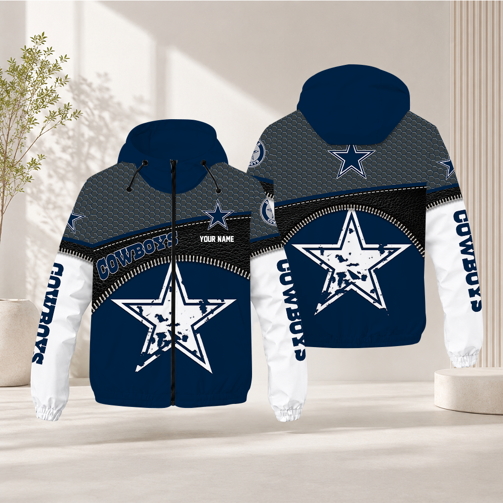 HOT DEAL - NEW CUSTOMIZED NFL21 DCB DALLAS COWBOYS WINDBREAKER JACKET