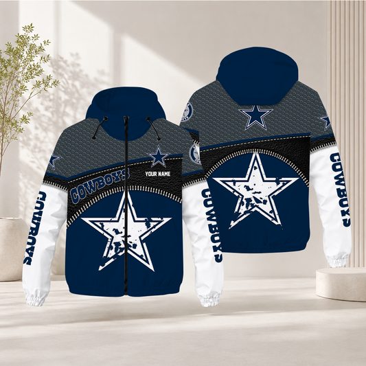HOT DEAL - NEW CUSTOMIZED NFL21 DCB DALLAS COWBOYS WINDBREAKER JACKET