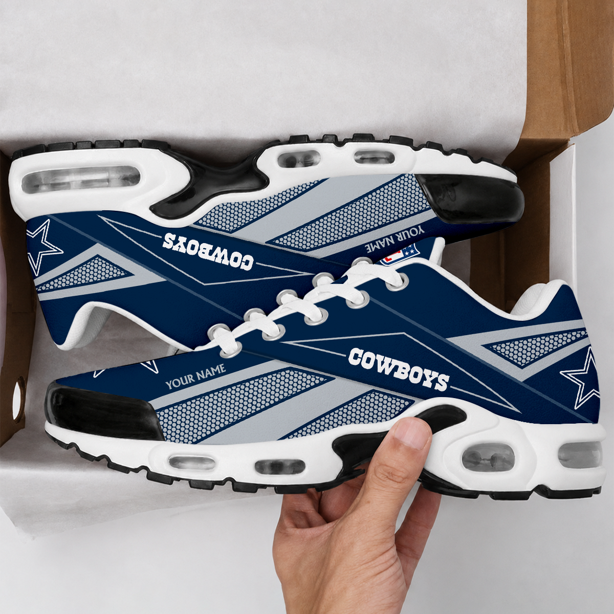 LIMITED EDITION - NEW CUSTOMIZED NFL21 DCB DALLAS COWBOYS AIR MAX PLUS SNEAKERS