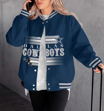 FINAL SALE - NEW CUSTOMIZED NFL21 DCB DALLAS COWBOYS SATIN VARSITY & BASEBALL JACKET