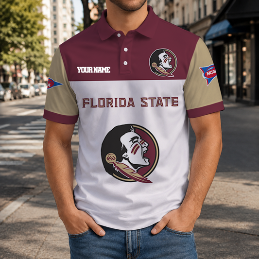 SPECIAL OFFER - NEW CUSTOMIZED NCAA FBS21 FLS FLORIDA STATE SEMINOLES POLO SHIRT, ZIP POLO SHIRT & T-SHIRTS