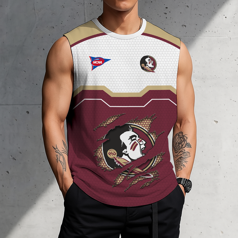 SPECIAL EDITION - NEW CUSTOMIZED NCAA FBS21 FLS FLORIDA STATE SEMINOLES MEN'S GYM SHIRT