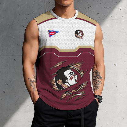 SPECIAL EDITION - NEW CUSTOMIZED NCAA FBS21 FLS FLORIDA STATE SEMINOLES MEN'S GYM SHIRT