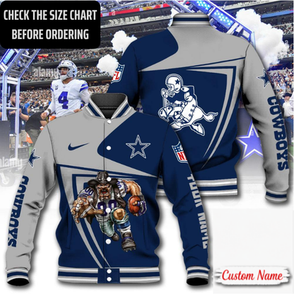 LIMITED EDITION - NEW CUSTOMIZED NFL21 DCB DALLAS COWBOYS SATIN VARSITY & BASEBALL JACKET