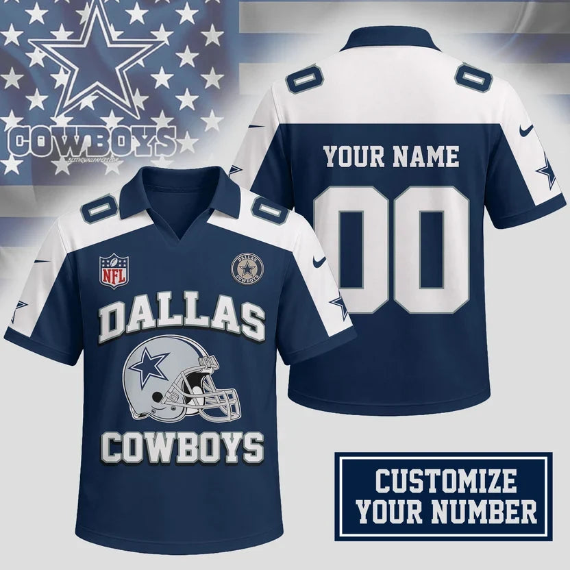 HOT DEAL - NEW CUSTOMIZED NFL21 DCB DALLAS COWBOYS POLO SHIRT