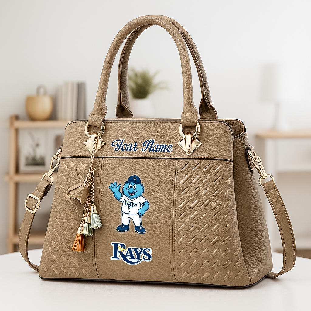 LIMITED EDITION - NEW CUSTOMIZED MLB21 TBR TB RAYS ZIP HANDBAG MULTICOLOR