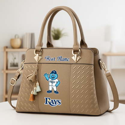 LIMITED EDITION - NEW CUSTOMIZED MLB21 TBR TB RAYS ZIP HANDBAG MULTICOLOR