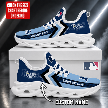 FINAL SALE - NEW CUSTOMIZED MLB21 TBR TAMPA BAY RAYS MAX SOUL SHOES