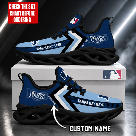 FINAL SALE - NEW CUSTOMIZED MLB21 TBR TAMPA BAY RAYS MAX SOUL SHOES