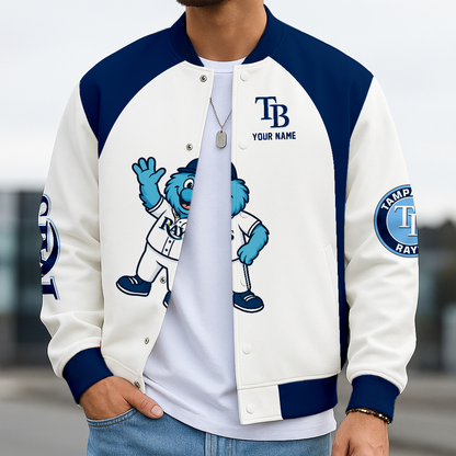 LIMITED EDITION - NEW CUSTOMIZED MLB21 TBR TB RAYS BASEBALL JACKET, SATIN VARSITY JACKET